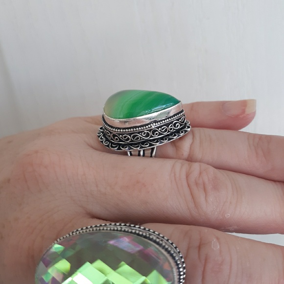 New Botswana Agate Antique Design Silver Ring. - Picture 6 of 8